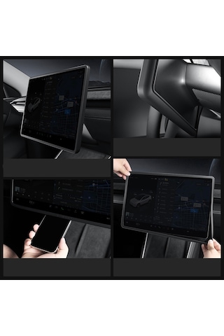 Tesla Model Y Juniper İçin Uyumlu Silikon Ekran Koruyucu Çerçeve Siyah 18451580