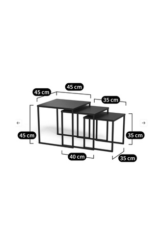Dekoratif 3'lü Set Metal Zigon Sehpa Diğer