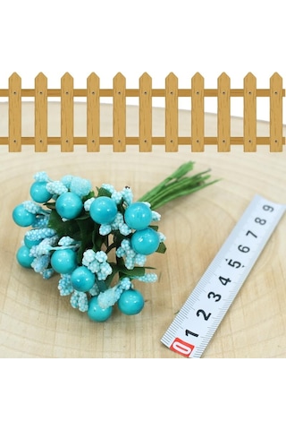 Yapay Çiçek, 12 Adetli Tomurcuk Cipso Demeti - 10 cm, Mavi