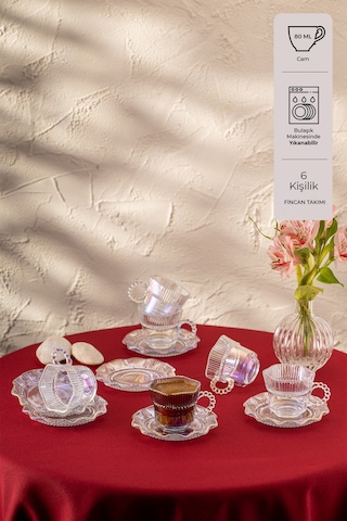 Emsan Hatrı Var Gökkuşağı 80 Ml 6'lı Kahve Fincan Takımı Renkli