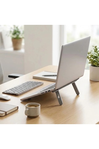 2 Kademeli Katlanabilir Laptop Standı - Kendiliğinden Güçlü Yapışkanlı, Ergonomik Tablet Yükseltici Bx40