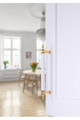Tuana Rustik Alüminyum Metal Lüks Modern Mobilya Çekmece Mutfak Dolabı Kulpu Beyaz-altın 160mm 5 Adet Beyaz - Altın