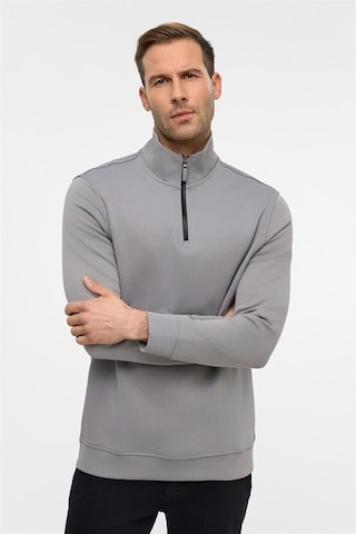 Süvari Gri Regular Düz Yarım Balıkçı Yaka Sweatshirt Gri