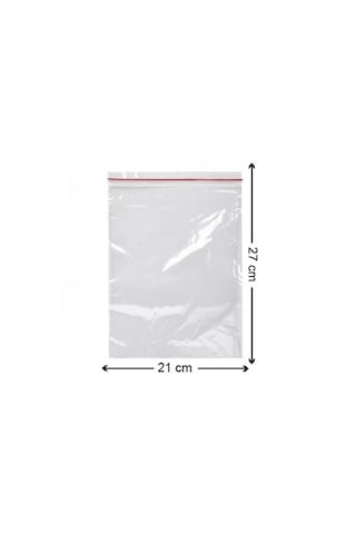 Kilitli Torba 21x27 Cm 300'lü Kilitli Buzdolabı Poşeti Şeffaf Naylon Torba Kilitli Saklama Poşeti