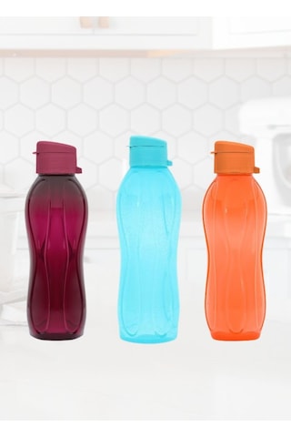 3 Lü Set Matara Okul Suluğu Kapaklı Plastik Su Şişesi 750 Ml Diğer