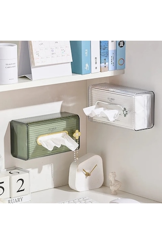 Gri Yumruksuz Yaratıcı Doku Kutusu Duvara Monte Kağıt Havlu Peçete Saklama Kutusu Ev Mutfak Banyo Kağıt Organizatör