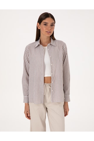 Pierre Cardin Kadın Kahverengi Gömlek Desenli 50318226-vr029 Kahverengi