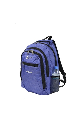 Escape Esc 307 Çizgili Polyester Kumaş Sırt Çantası Sax Saks Mavi