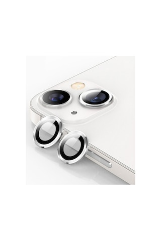 iPhone 13 Uyumlu Mercek Lens Kamera Koruyucu Gri