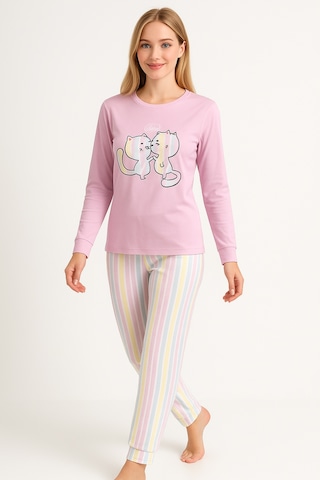 Mutlu City Kadın Yumuşak Doku Termal Pijama Takımı 42050 Pembe