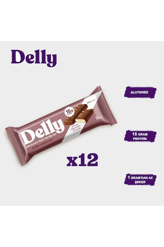 Delly Orman Meyveleri Aromalı Çikolata Kaplı Yüksek Protein Bar 12 x 40 G
