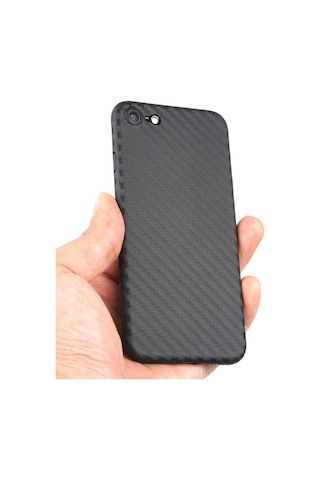 Apple Uyumlu iPhone 7 8 Se Kılıf Şık Karbon Fiber Tasarım Siyah