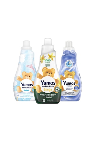 Yumoş Doğal Özler Vanilya + Bebek + Kırışıklık Karşıtı Yumuşatıcı 3 x 1200 ML