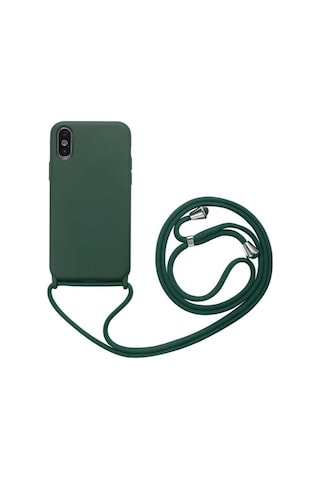 Apple Uyumlu iPhone Xs 6.5 Kılıf Zore Ropi Kapak Koyu Yeşil