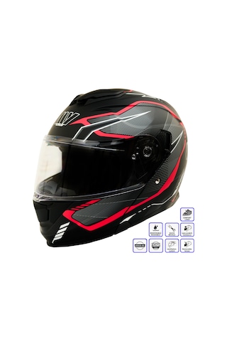 My Helmets Mks002-bgr Güneş Vizörlü Şeffaf Çene Açılır Motosiklet Kaskı