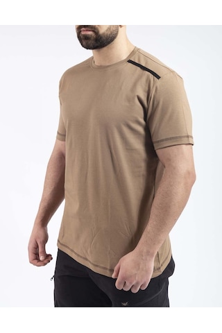 Outdoor T-shirt Günlük Pamuklu Basic Erkek Basetı03 Bej