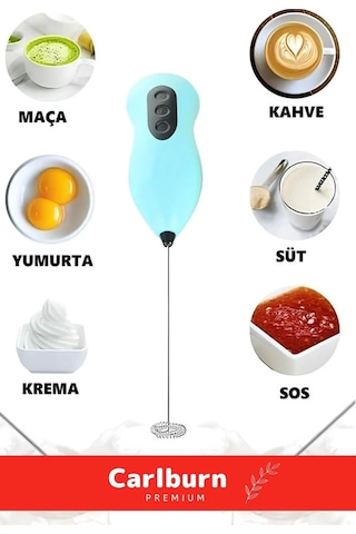 Premium Çelik Uçlu Pilli Kahve Sos Krema Mama Süt Köpürtücü Yumurta Çırpıcı Mini Mikser