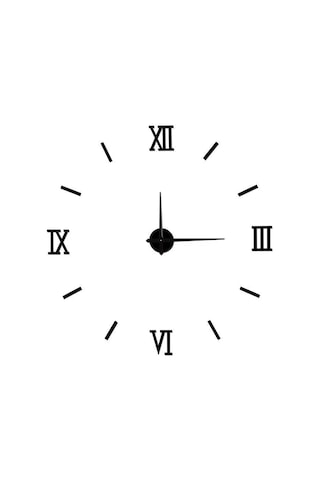 Teltree Küçük Siyah 40cm Akrilik Duvar Saati - Dıy Sessiz 3d Dekoratif - Delik Açmadan Takılabilir Salon Saati Çok Renki