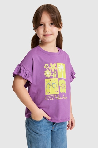 U.S. Polo Assn. Kız Çocuk Menekşe Tişört 50325654-vr037 Menekse