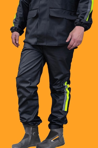 Cepli Su Geçirmez Ekstra Esnek Motorcu Yağmurluk Takım Siyah