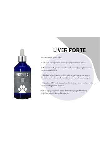 Pet Feed Liver Forte 100 Ml Kedi Ve Köpeğiniz İçin Karaciğer Yağlanması Önleyici Ve Destekleyici %100 Doğal