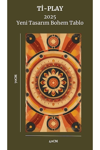 Bohem Tablo Dairesel Simetri Geometrik Sıcak Renkler Vintage Bohem Duvar Sanatı Çerçevesiz Poster
