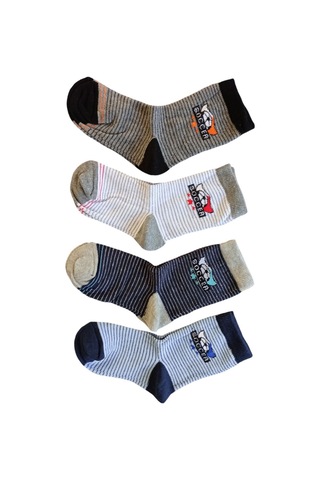 Butik Erkek Çocuk 4 Adet Soccer Yazılı Soket Çorap Çok Renkli