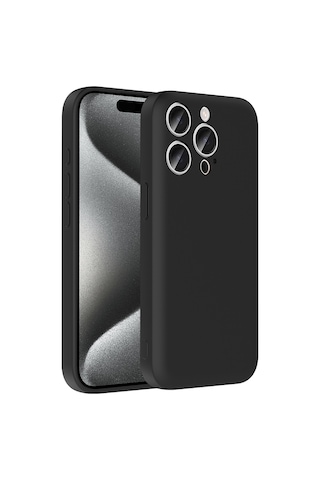 Apple Uyumlu iPhone 15 Pro Max Kılıf Kamera Korumalı Kartlık Hazneli Zore Vitra Kapak Siyah