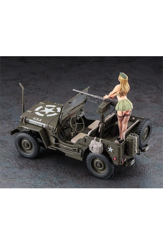 Hasegawa Sp483 52283 1/24 Ölçek, 1/4 Ton 4x4 Utility Truck Cal. 50 M2 Machine Gun W/blond Girl's Figure, Plastik Model Kiti-36148