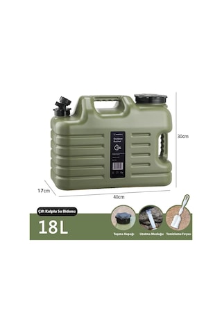 Madfox Galon Air Pe Musluklu Su Bidonu 18 Litre Yeşil