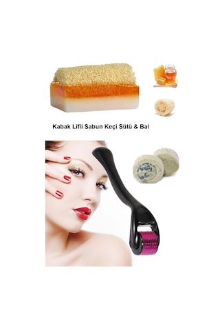 3lü Peeling Cilt Bakım Kabak Lifli Keçi Sütlü Ballı Sabun Yaşlanma Karşıtı Yenileme Dermaroller
