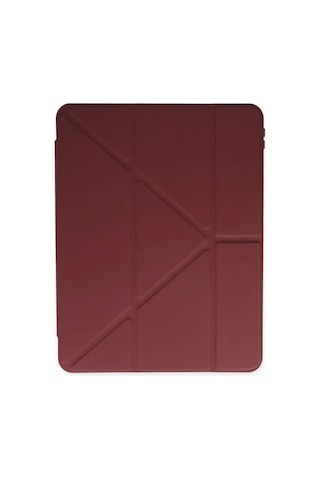 Samsung Galaxy Uyumlu- P610 Tab S6 Lite 10.4 Kılıf Kalemlikli Mars Tablet Kılıfı - Mürdüm Arka Kapak