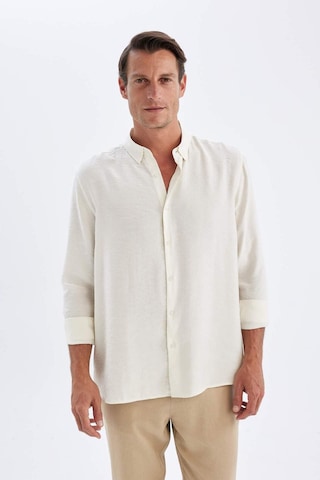 DeFacto Relax Fit Polo Yaka Poplin Modal Basic Düz Uzun Kollu Gömlek C4131AX24SMER102