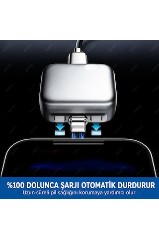 Nvg Akıllı Şarj Adaptörü Usb-c Otomatik Güç Kesme Şarj Koruyucu %100 Dolunca Şarjı Durduran Pil Koruma Aparatı Type-c Tüm Cihazlarla Uyumlu Telefon Araç