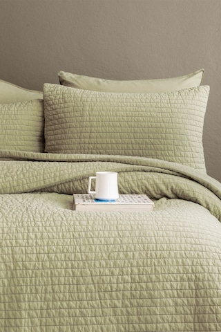 İssimo Home Savanna Yeşil Çift Kişilik %100 Pamuk Poplin Yatak Örtüsü Seti Yeşil