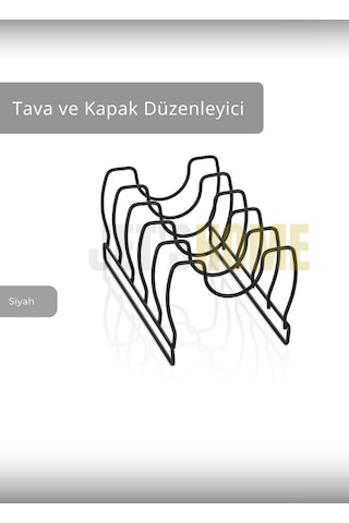 Jet's Home Tava Kapak Düzenleyici Paslanmaz 5 Bölmeli Tabaklık Siyah Siyah