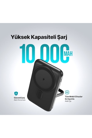 Ttec Recharger Pro M LCD 10.000 mAh Magsafe Uyumlu PD 20W Stantlı Kablosuz Taşınabilir Hızlı Şarj Aleti