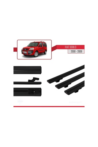 Fiat Doblo 2000-2009 Arası İle Uyumlu Basic Model Ara Atkı Tavan Barı Siyah 3 Adet