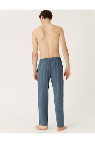 Marks & Spencer Saf Pamuklu 2'li Pijama Altı Seti T07000500 Mavi