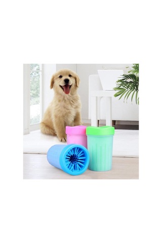 Silikon Jel Fırçalı Kedi Köpek Pati Ayak Yıkama Kovası, Çok Renkli
