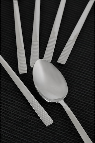 Cooker Lüx Paslamaz Çelik Heybeli 6'lı Tatlı Kaşığı Gümüş