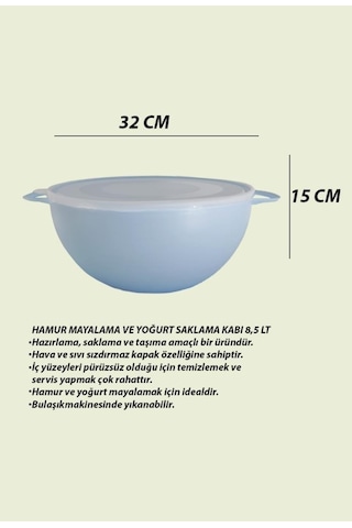 85 L Hamur Mayalama Ve Yoğurt Saklama Kabı Mavi Çok Renkli