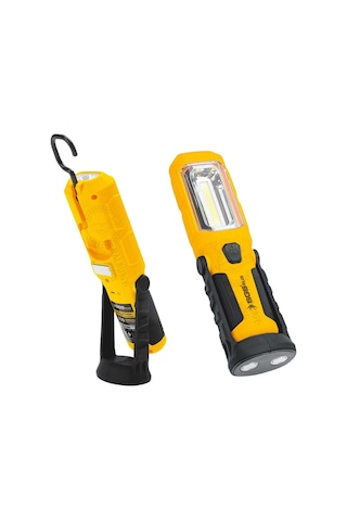 Sgs Usb Şarjlı Mıknatıslı Ayaklı Led Fener 350 Lumen Sarı - Siyah