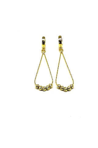 Omar Silver Kadın Gümüş Gold Altın Sallantılı Dorika Küpe Omr8505