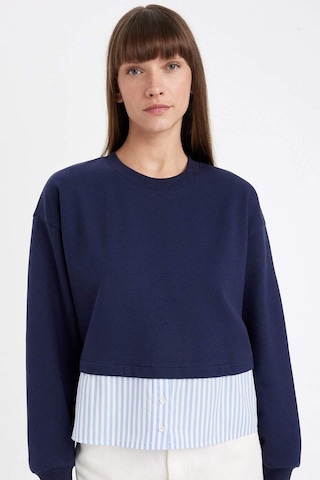DeFacto Relax Fit Bisiklet Yaka Etek Ucu Detaylı Basic Düz Sweatshirt D5747AX24AUNV251