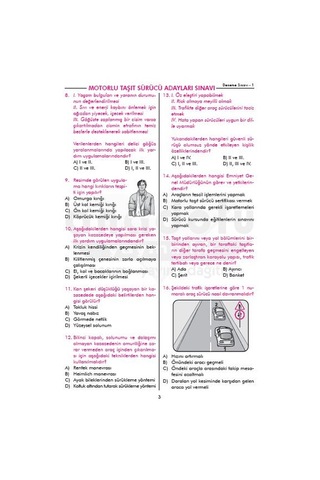 Sürücü Eğitim Deneme Sınavı Sürücü Kursu 5'Li Deneme Sınavı