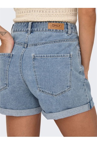 Only Onlvega Hw Mom Dnm Shorts Noos Kadın Mavi Denim Şort - 15230571