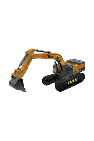 Metal Başlıklı Oyuncak Ekskavatör - Hareketli Kepçe İş Makinesi 26 Cm