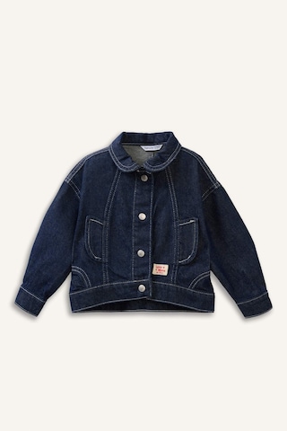 Defacto Polo Yaka Ceket Kız Bebek H2666a526smnm34 Mavi-nm34