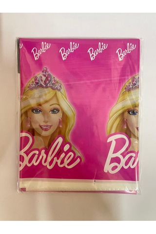 Özel Üretim Sofra Sürpriz Sunum Barbie Plastik Masa Örtüsü 120 180 Cm Çok Renkli
